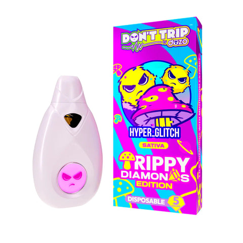 Trippy Diamonds Mushroom Vape | Hyper Glitch (SATIVA) - 5 Pack Box