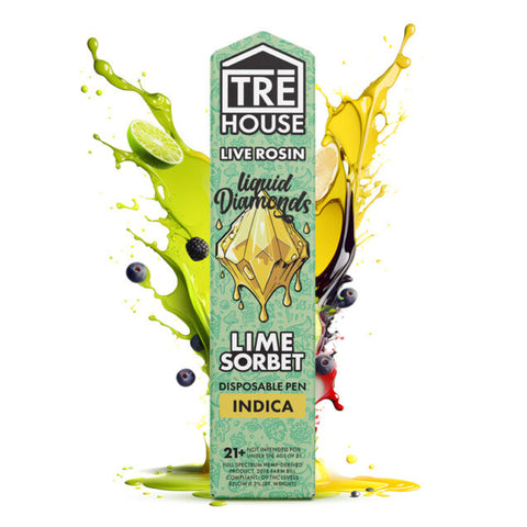 Live Rosin Liquid Diamonds Vape Pen + D8 + D9 + D10 + HHC + THCP – Lime Sorbet – Indica – 2g